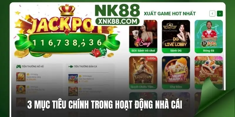 3 mục tiêu chính trong hoạt động nhà cái
