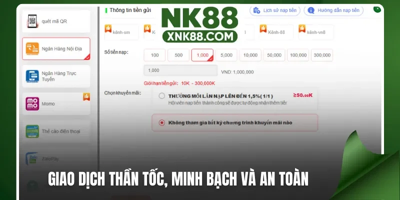 Giao dịch thần tốc minh bạch và an toàn