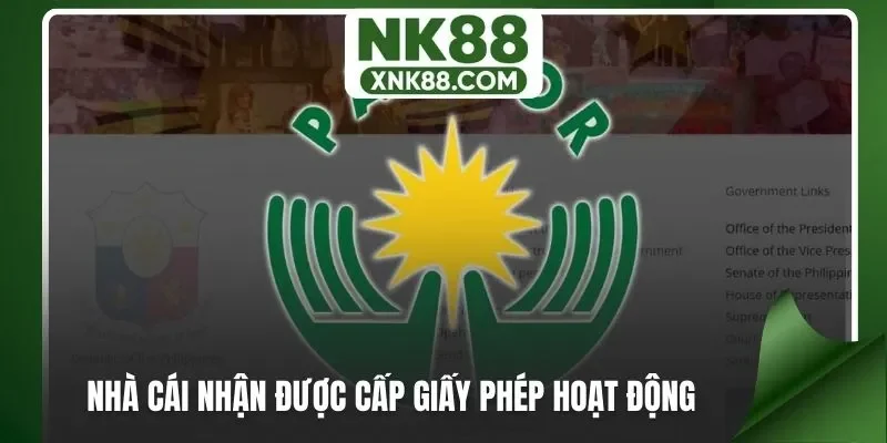 Nhà cái nhận được cấp giấy phép hoạt động