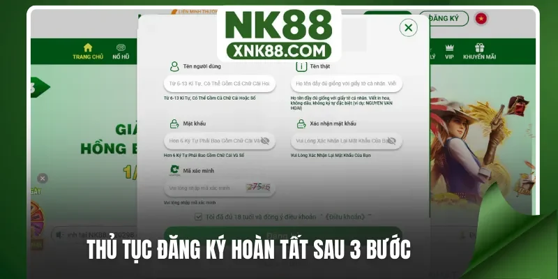 Thủ tục đăng ký hoàn tất sau 3 bước