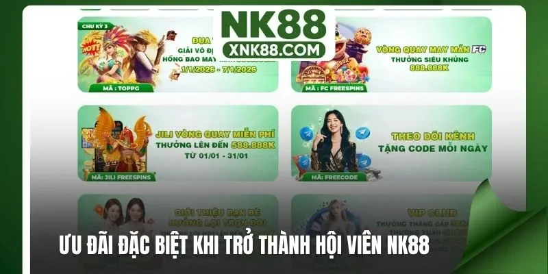 Ưu đãi đặc biệt khi trở thành hội viên NK88